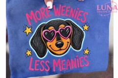 Dachshund Dog Heart Sunglasses PNG, More Weenies Less Meanie Product Image 6