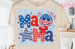 Patriotic Mama PNG, 4th of July Smiley Face PNG, USA Mom Cli Product Image 2