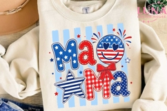 Patriotic Mama PNG, 4th of July Smiley Face PNG, USA Mom Cli Product Image 3