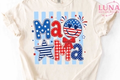 Patriotic Mama PNG, 4th of July Smiley Face PNG, USA Mom Cli Product Image 4