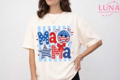 Patriotic Mama PNG, 4th of July Smiley Face PNG, USA Mom Cli Product Image 5