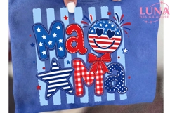 Patriotic Mama PNG, 4th of July Smiley Face PNG, USA Mom Cli Product Image 6