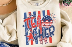 Teacher 4th of July PNG, Patriotic Teacher PNG, American Fla Product Image 3