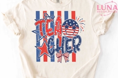 Teacher 4th of July PNG, Patriotic Teacher PNG, American Fla Product Image 5