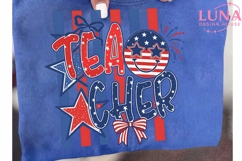 Teacher 4th of July PNG, Patriotic Teacher PNG, American Fla Product Image 6
