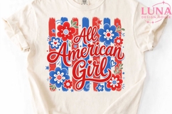 All American Girl PNG, Patriotic Floral PNG, 4th of July PNG Product Image 4