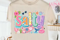 Salty Beach Summer Vibes PNG, Tropical Sublimation Clipart Product Image 2