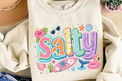 Salty Beach Summer Vibes PNG, Tropical Sublimation Clipart Product Image 3