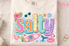 Salty Beach Summer Vibes PNG, Tropical Sublimation Clipart Product Image 4