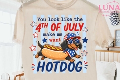 4th of July Dachshund Hotdog PNG, Funny Patriotic Dog Sublim Product Image 2