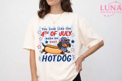 4th of July Dachshund Hotdog PNG, Funny Patriotic Dog Sublim Product Image 1