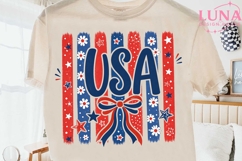 USA Patriotic Bow PNG, 4th of July Sublimation, Coquette Bow Product Image 2