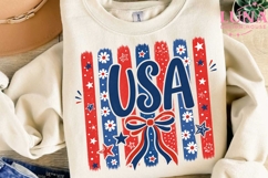 USA Patriotic Bow PNG, 4th of July Sublimation, Coquette Bow Product Image 3