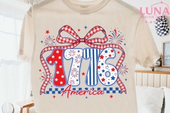 1776 America Patriotic Bow PNG, 4th of July Sublimation PNG Product Image 2
