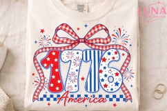 1776 America Patriotic Bow PNG, 4th of July Sublimation PNG Product Image 4