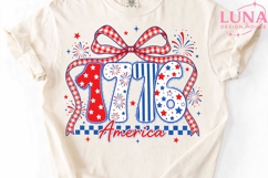 1776 America Patriotic Bow PNG, 4th of July Sublimation PNG Product Image 5
