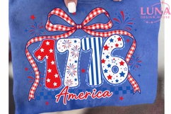 1776 America Patriotic Bow PNG, 4th of July Sublimation PNG Product Image 6