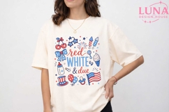 Red White and Due PNG, 4th of July Pregnancy Announcement PN Product Image 1