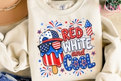 Red White and Cool Popsicle PNG, 4th of July Sublimation PNG Product Image 3