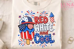 Red White and Cool Popsicle PNG, 4th of July Sublimation PNG Product Image 4