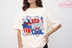 Red White and Cool Popsicle PNG, 4th of July Sublimation PNG Product Image 1