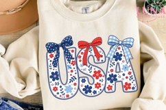 USA Floral Bows PNG, Patriotic Coquette PNG, 4th of July PNG Product Image 3
