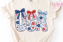 USA Floral Bows PNG, Patriotic Coquette PNG, 4th of July PNG Product Image 5