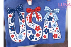USA Floral Bows PNG, Patriotic Coquette PNG, 4th of July PNG Product Image 6