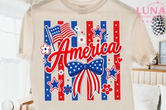 America Patriotic Bow PNG, 4th of July Sublimation, USA Flag Product Image 2
