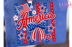 America Patriotic Bow PNG, 4th of July Sublimation, USA Flag Product Image 6