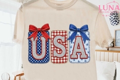 USA Patriotic Faux Embroidery PNG, 4th of July Sublimation P Product Image 2
