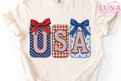 USA Patriotic Faux Embroidery PNG, 4th of July Sublimation P Product Image 4