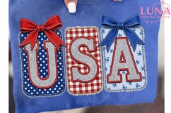USA Patriotic Faux Embroidery PNG, 4th of July Sublimation P Product Image 6