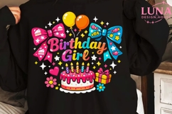 Birthday Girl PNG, Cute Birthday Cake Bow Clipart, Party PNG Product Image 5