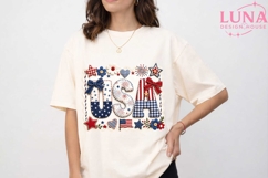USA Patriotic Faux Embroidery PNG, 4th of July Sublimation P Product Image 1