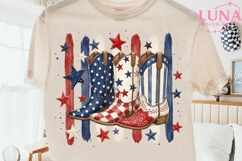Patriotic Cowboy Boots PNG, 4th of July Western Clipart Product Image 2