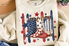 Patriotic Cowboy Boots PNG, 4th of July Western Clipart Product Image 3