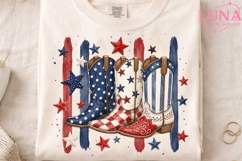 Patriotic Cowboy Boots PNG, 4th of July Western Clipart Product Image 4