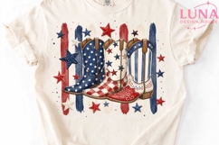 Patriotic Cowboy Boots PNG, 4th of July Western Clipart Product Image 5