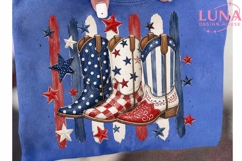 Patriotic Cowboy Boots PNG, 4th of July Western Clipart Product Image 6