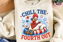 Chill The Fourth Out Rooster PNG, 4th of July Chicken PNG Product Image 3