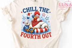 Chill The Fourth Out Rooster PNG, 4th of July Chicken PNG Product Image 5