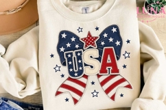 USA Patriotic Bow PNG, 4th of July Sublimation, Coquette Bow Product Image 1
