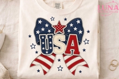 USA Patriotic Bow PNG, 4th of July Sublimation, Coquette Bow Product Image 3