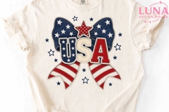 USA Patriotic Bow PNG, 4th of July Sublimation, Coquette Bow Product Image 4