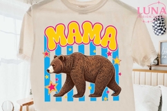 Mama Bear Retro Stars PNG, Mama Bear Clipart, Retro Mom PNG Product Image 2