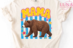 Mama Bear Retro Stars PNG, Mama Bear Clipart, Retro Mom PNG Product Image 4