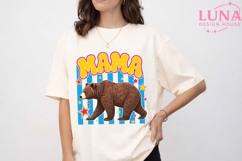 Mama Bear Retro Stars PNG, Mama Bear Clipart, Retro Mom PNG Product Image 5