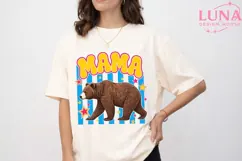 Mama Bear Retro Stars PNG, Mama Bear Clipart, Retro Mom PNG Product Image 5