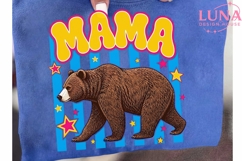 Mama Bear Retro Stars PNG, Mama Bear Clipart, Retro Mom PNG Product Image 6